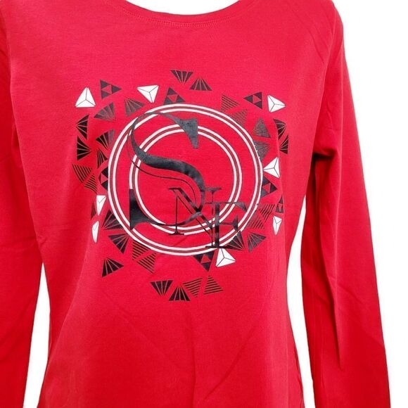 2/$20 Vintage Y2K Red Funny Graphic Long Sleeves Top Tee T-shirt Size: M - Picture 2 of 4